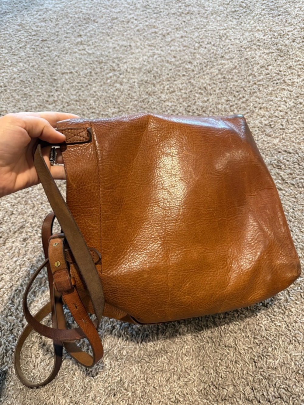 Madewell The Medium Transport Tote Leather Bag English Saddle - Picture 13 of 17